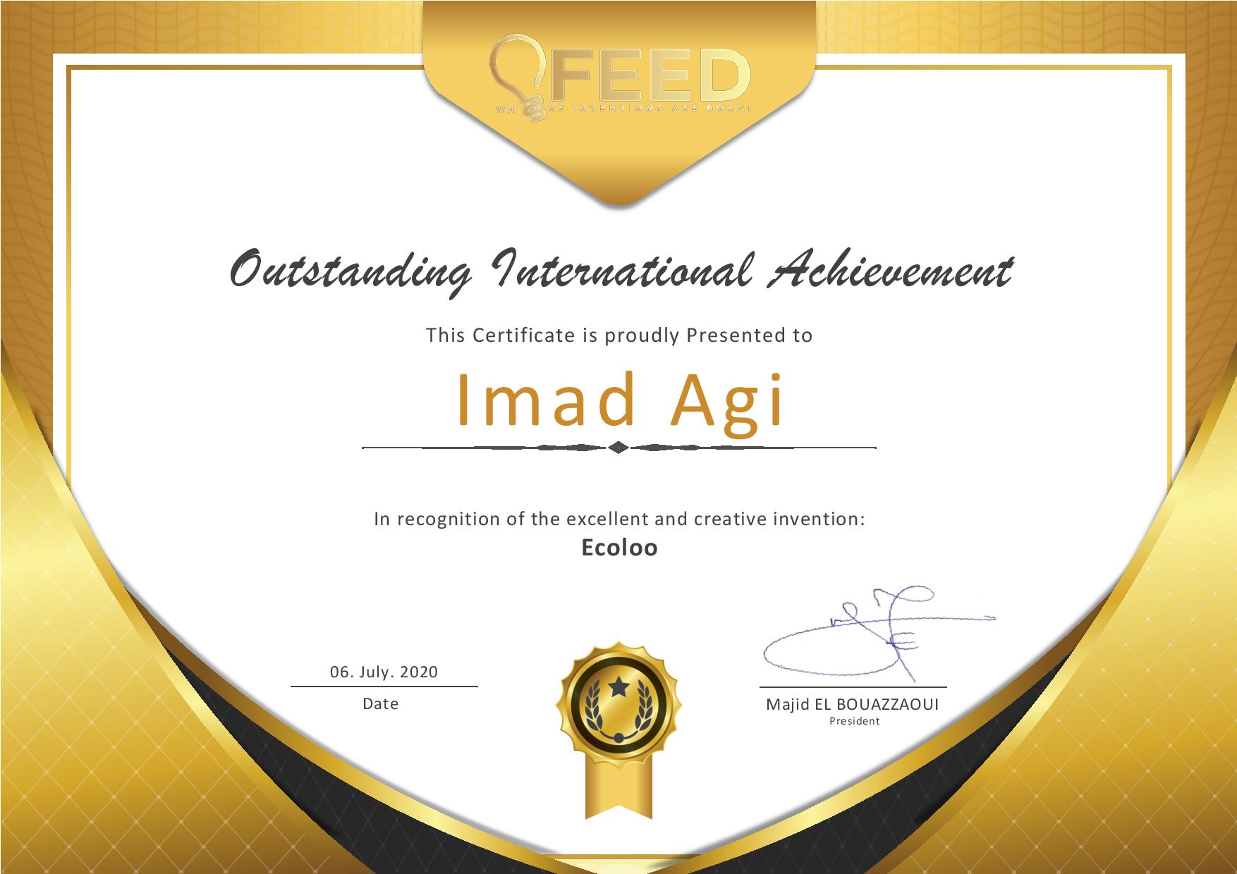 ECOLOO Award: Ofeed-Certificate