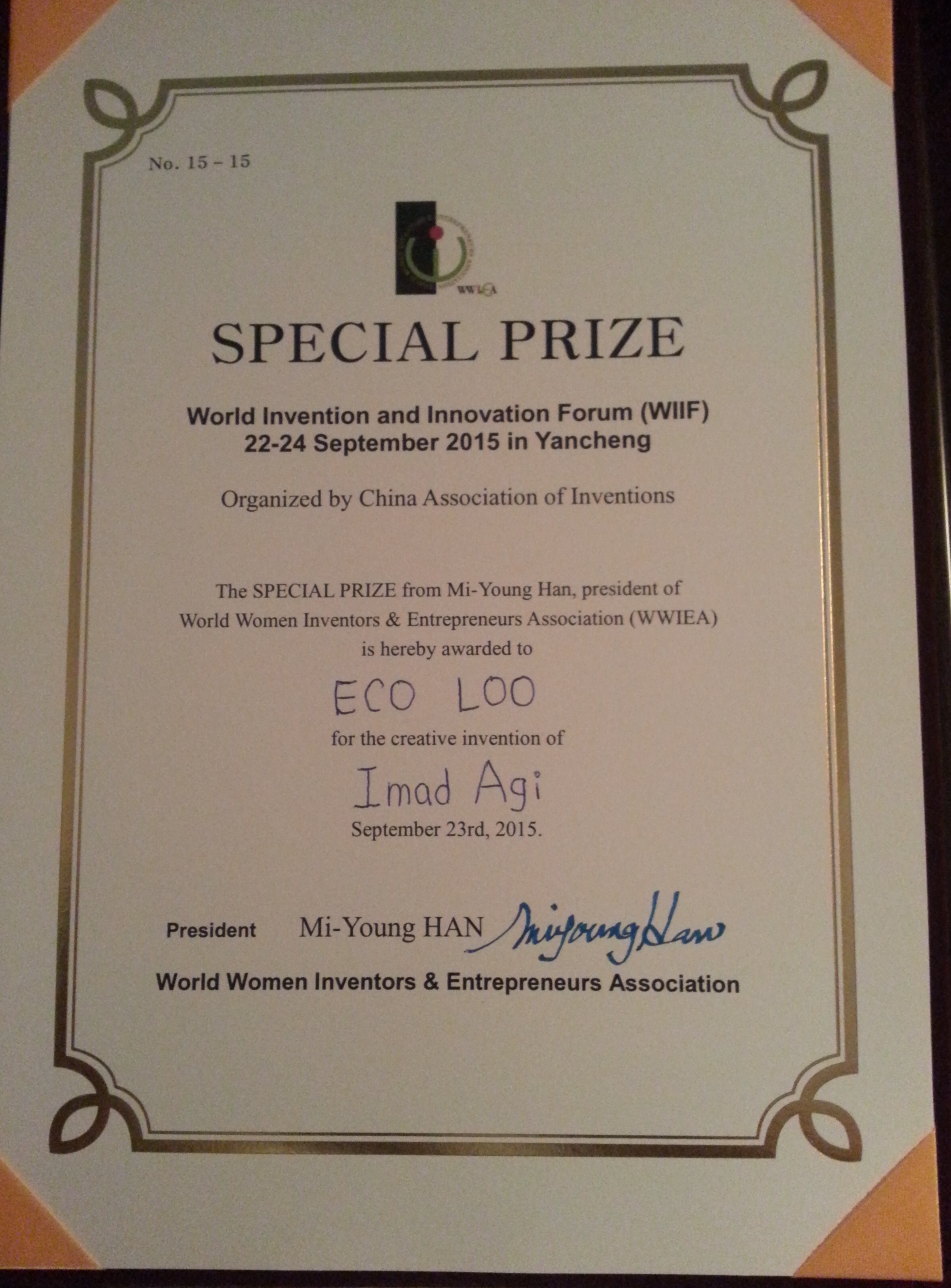 ECOLOO Award: WWIEA Award